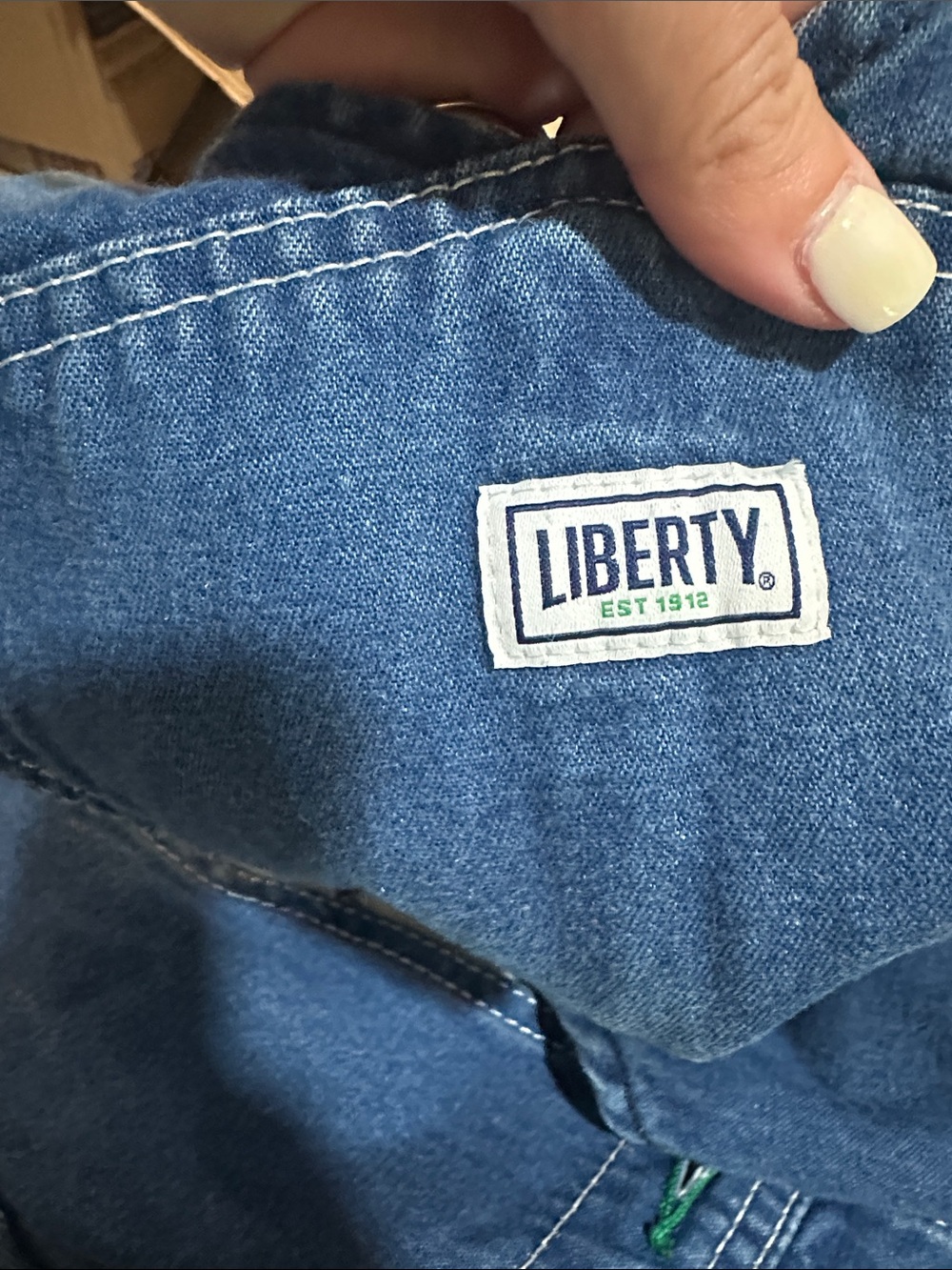 Liberty Dark Blue Denim Bib Overalls. Never worn - Picture 5 of 5